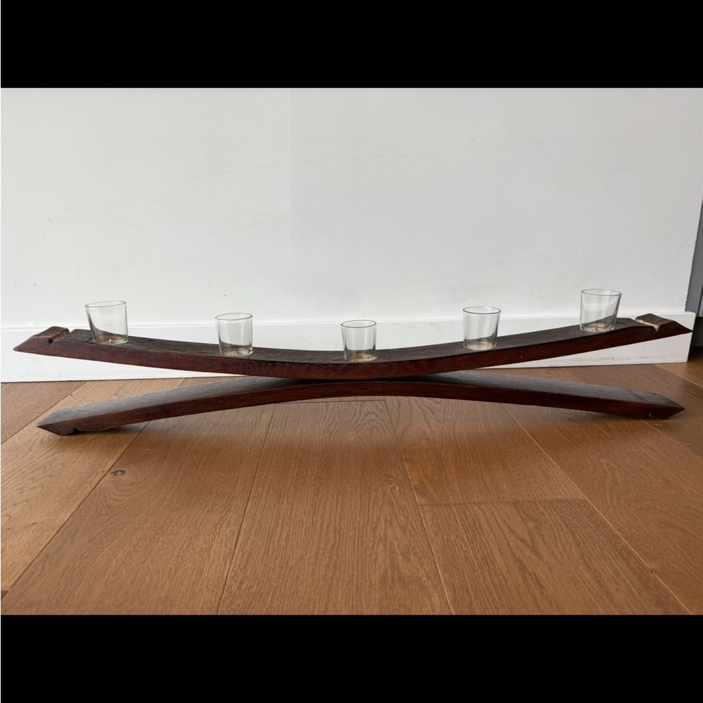 Elegant Brown Wooden Candle Holder
